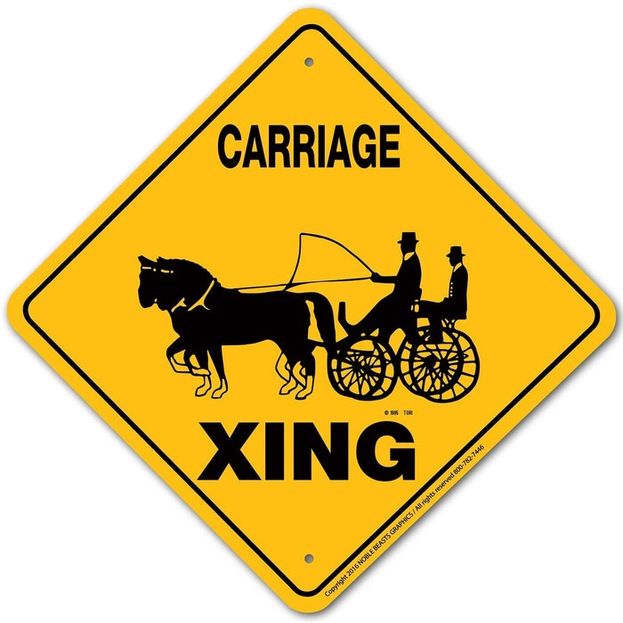 Carriage (Pair) Xing Sign Aluminum 12 in X 12 in #20913