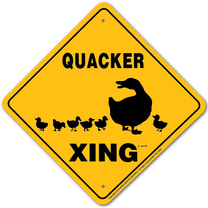 Quacker Xing Sign Aluminum 12 in X 12 in #20466