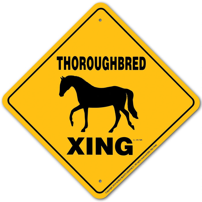 Thoroughbred Xing Sign Aluminum 12 in X 12 in #20665