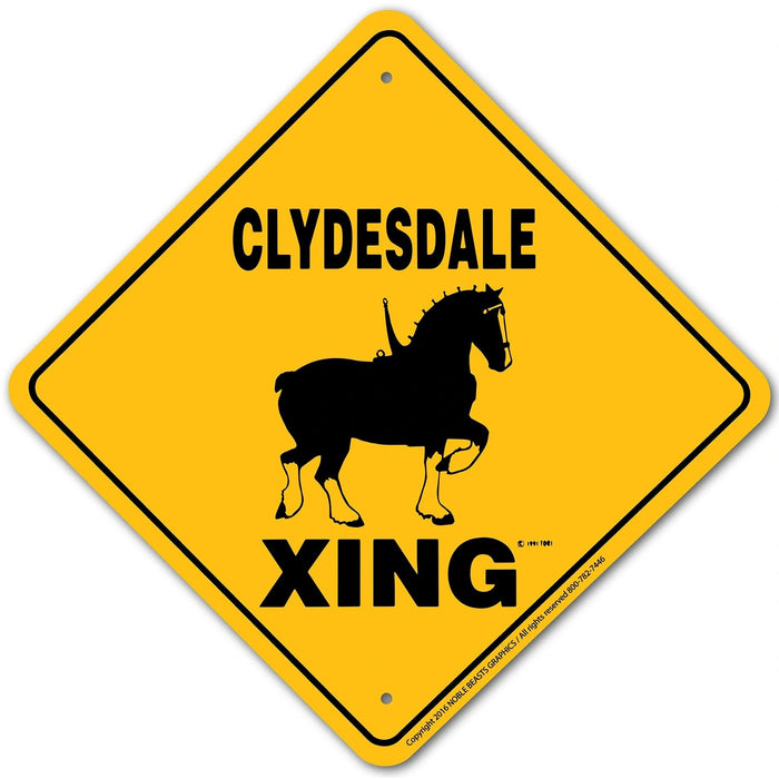 Clydesdale Xing Sign Aluminum 12 in X 12 in #20681