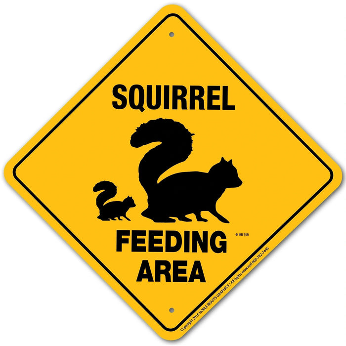 Squirrel Feeding Area Sign Aluminum 12 in X 12 in #776