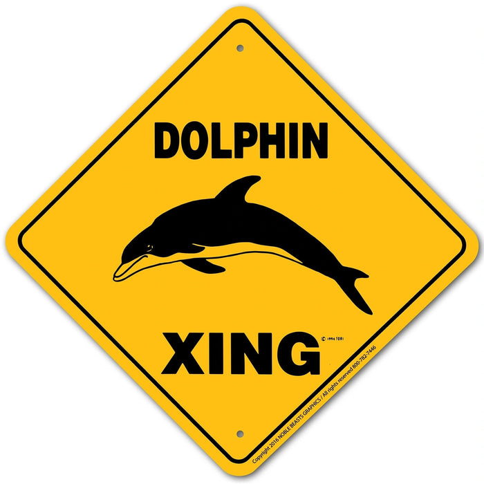 Dolphin Xing Sign Aluminum 12 in X 12 in #20781