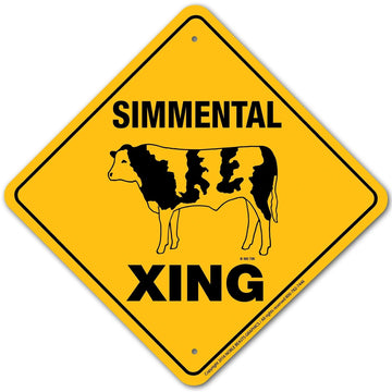 Simmental Xing Sign Aluminum 12 in X 12 in #20709