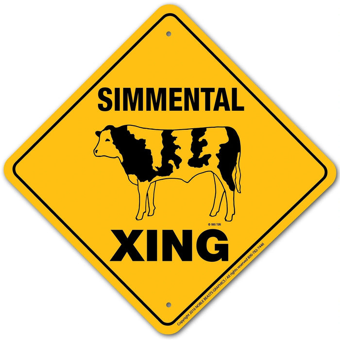 Simmental Xing Sign Aluminum 12 in X 12 in #20709