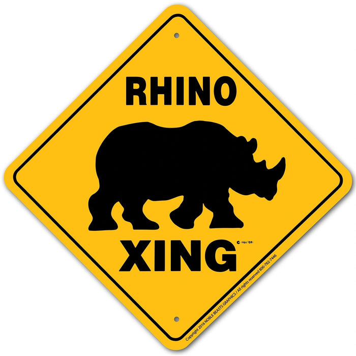 Rhino Xing Sign Aluminum 12 in X 12 in #20747