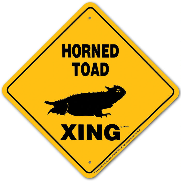 Horned Toad Xing Sign Aluminum 12 in X 12 in #20922