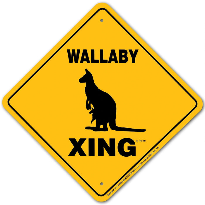 Wallaby Xing Sign Aluminum 12 in X 12 in #20772