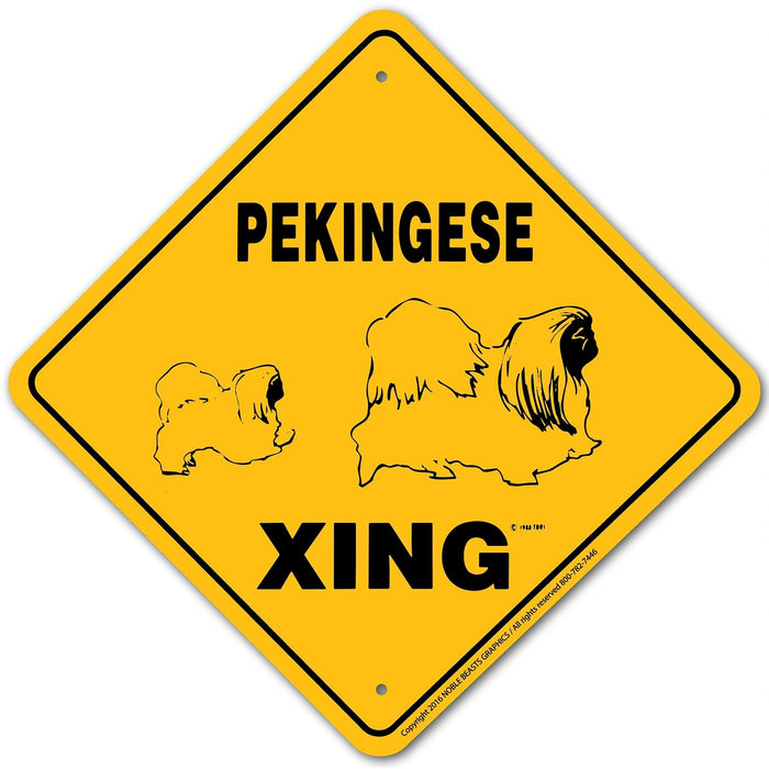 Pekingese Xing Sign Aluminum 12 in X 12 in #20508