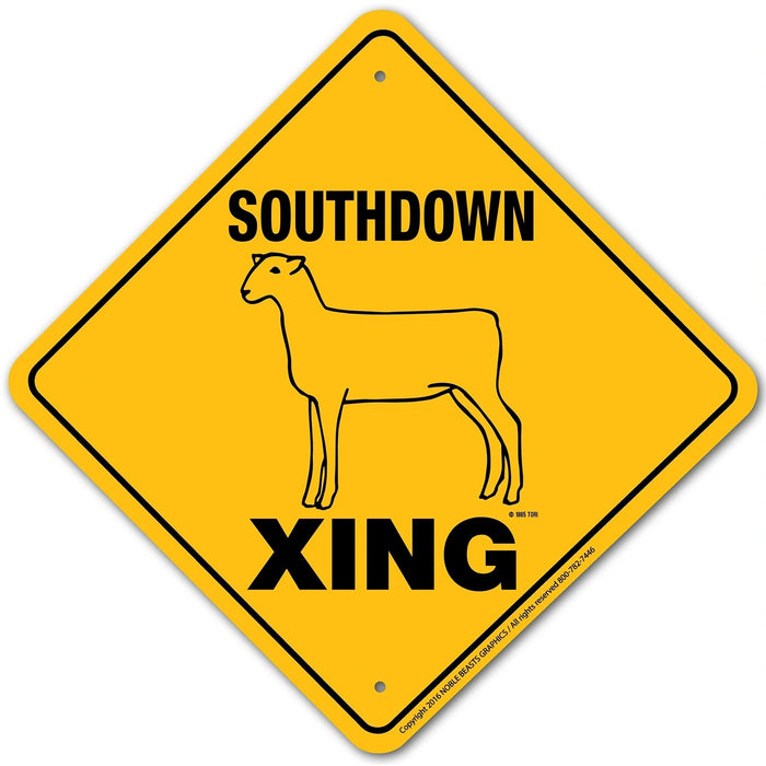 Southdown Xing Sign Aluminum 12 in X 12 in #20927
