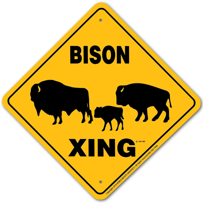 Bison Xing Sign Aluminum 12 in X 12 in #20759