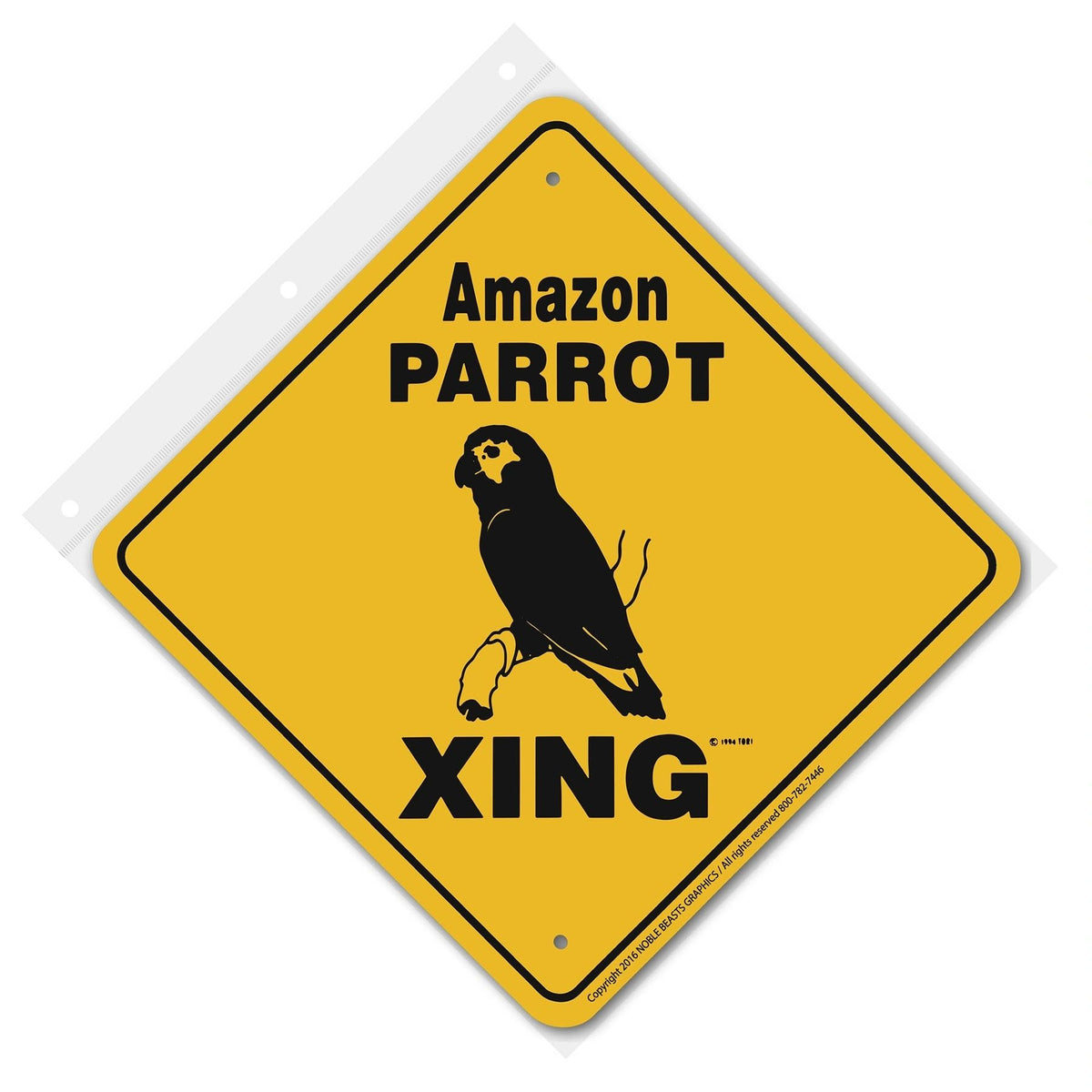 Amazon Parrot Xing Sign Aluminum 12 in X 12 in #20787