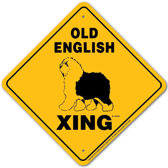 Old English Xing Sign Aluminum 12 in X 12 in #20506