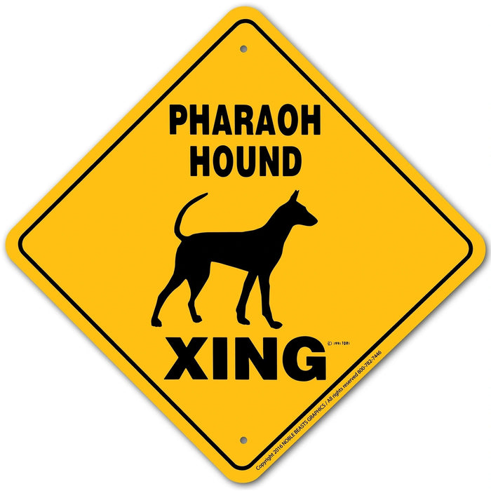 Pharaoh Hound Xing Sign Aluminum 12 in X 12 in #20641