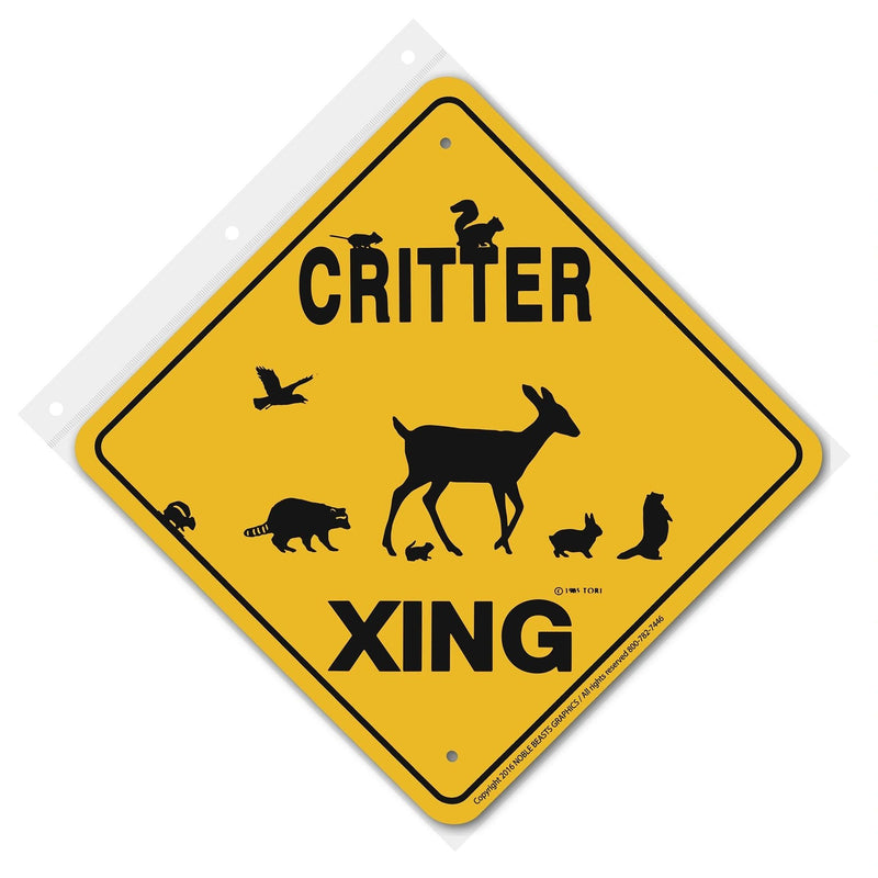 Critter (Woodland) Xing Sign Aluminum 12 in X 12 in #20392
