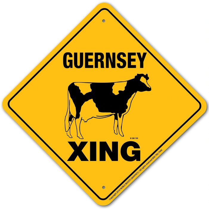 Guernsey Xing Sign Aluminum 12 in X 12 in #20729