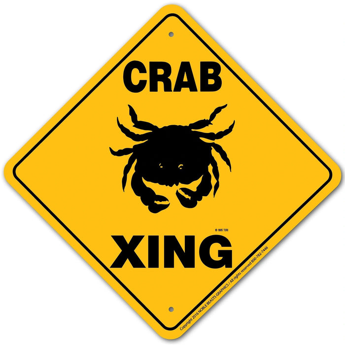 Crab Xing Sign Aluminum 12 in X 12 in #20842