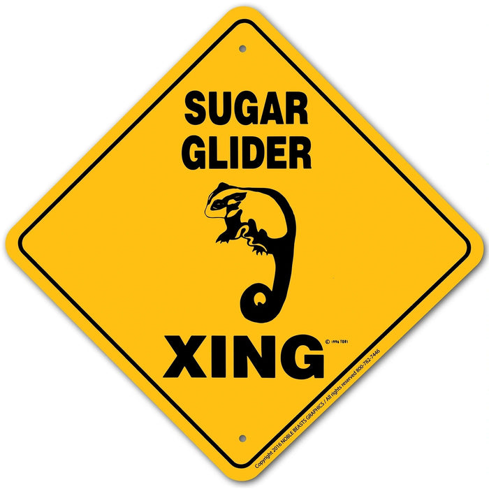 Sugar Glider Xing Sign Aluminum 12 in X 12 in #20878