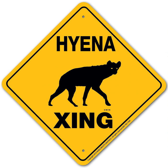 Hyena Xing Sign Aluminum 12 in X 12 in #201001