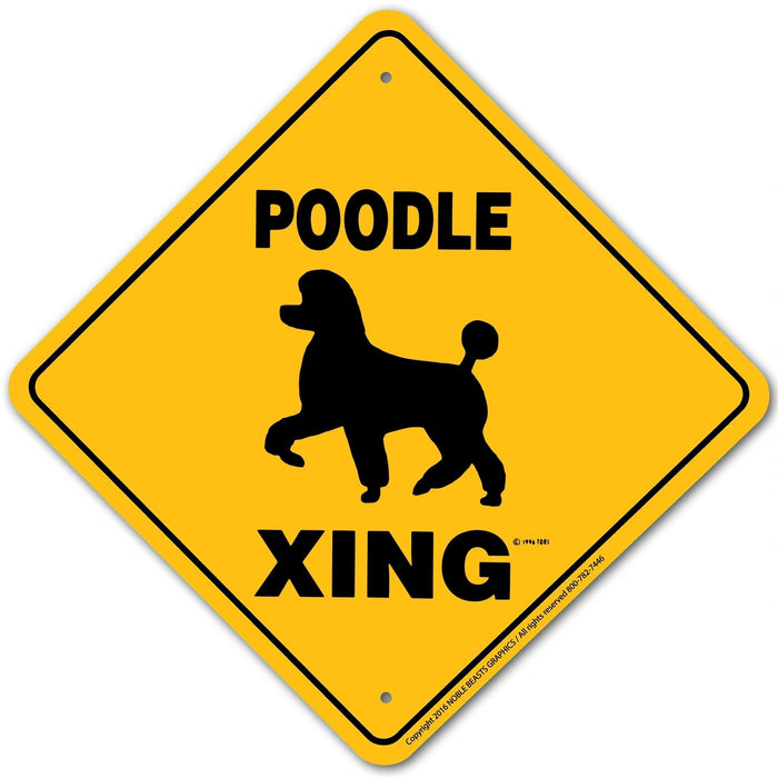 Poodle (Utility Cut) Xing Sign Aluminum 12 in X 12 in #20866