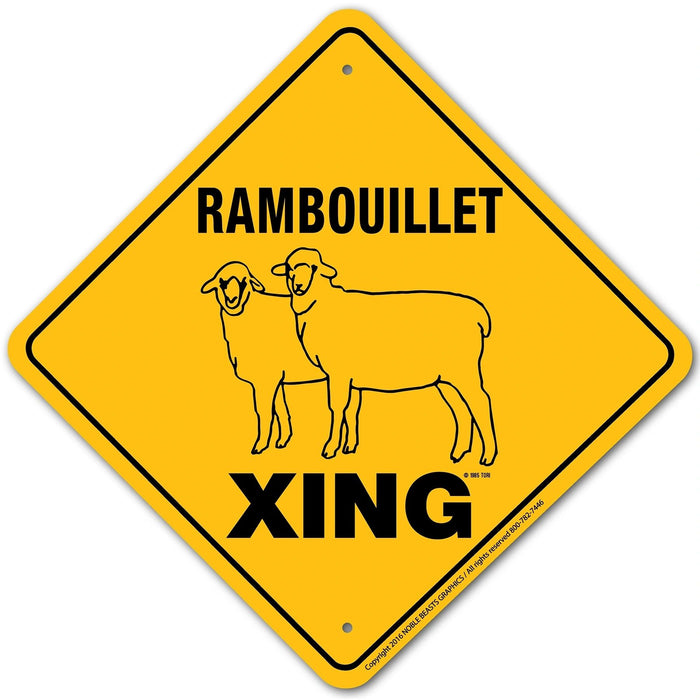 Rambouillet Xing Sign Aluminum 12 in X 12 in #20925