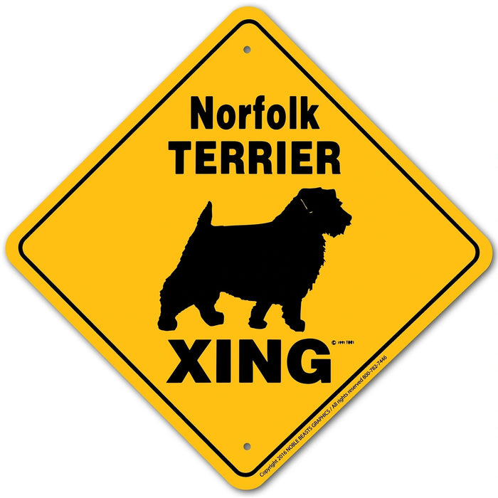 Norfolk Terrier Xing Sign Aluminum 12 in X 12 in #20651