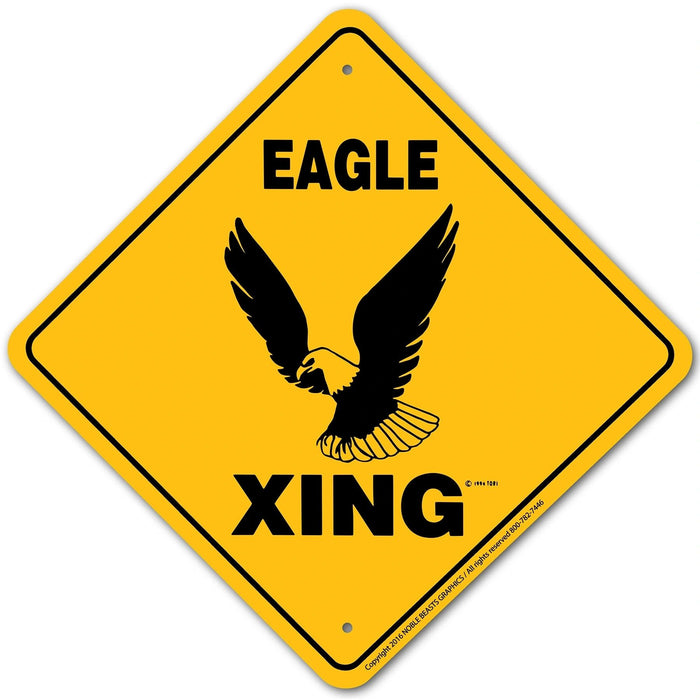 Eagle Xing Sign Aluminum 12 in X 12 in #20806