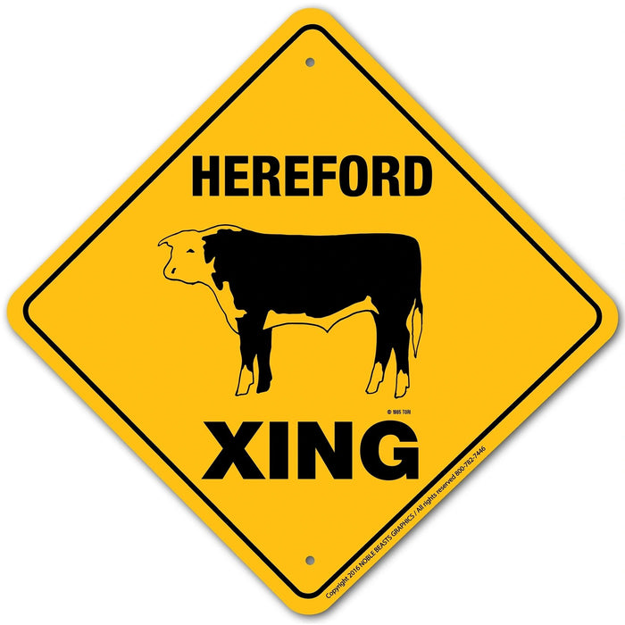 Hereford Xing Sign Aluminum 12 in X 12 in #20707