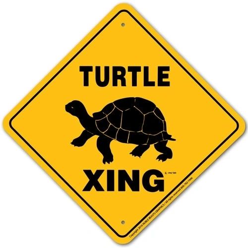 Turtle Xing Sign Aluminum 12 in X 12 in #20603
