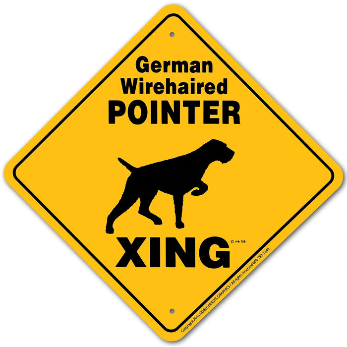 German Wirehaired Pointer Xing Sign Aluminum 12 in X 12 in #20630