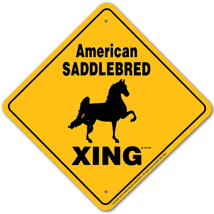 American Saddlebred Xing Sign Aluminum 12 in X 12 in #20322