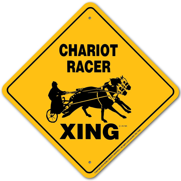 Chariot Racer Xing Sign Aluminum 12 in X 12 in #20676