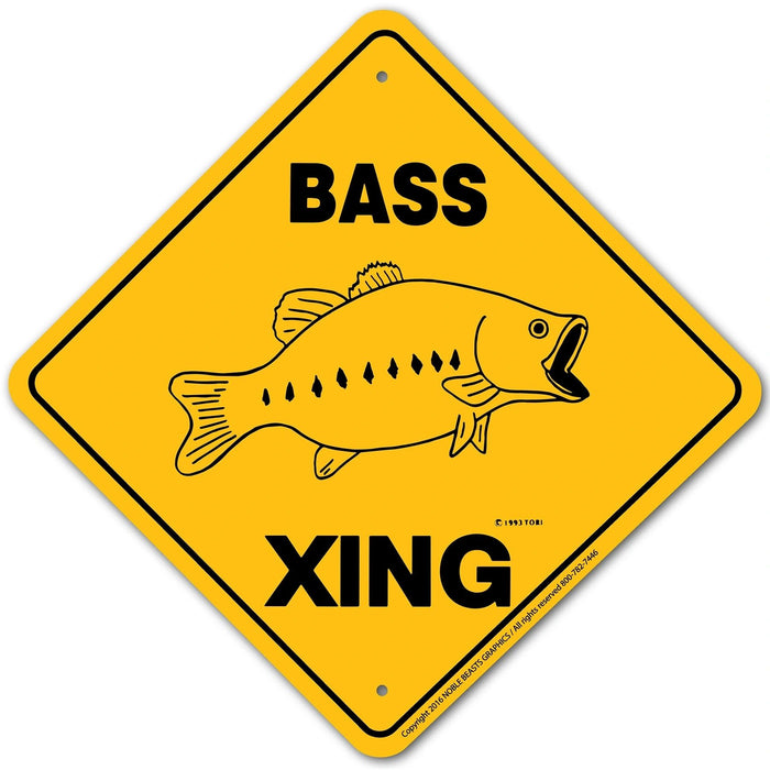Bass Xing Sign Aluminum 12 in X 12 in #20761