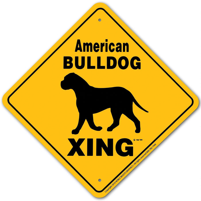 American Bulldog Xing Sign Aluminum 12 in X 12 in #20043