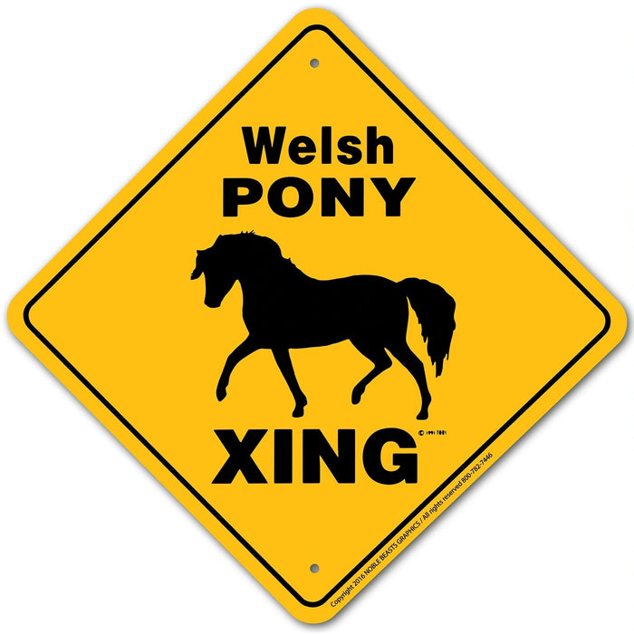 Welsh Pony Xing Sign Aluminum 12 in X 12 in #20701