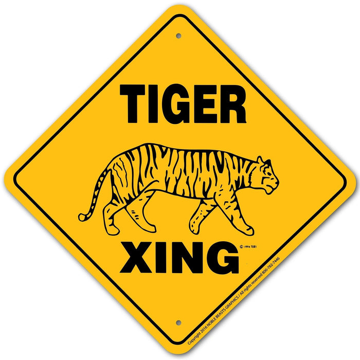 Tiger Xing Sign Aluminum 12 in X 12 in #20780