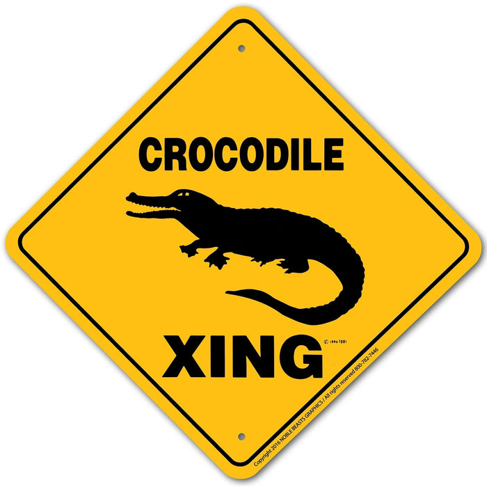 Crocodile Xing Sign Aluminum 12 in X 12 in #20775