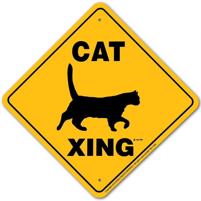Cat (Generic) Xing Sign Aluminum 12 in X 12 in #20755