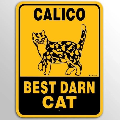 Best Darn Cat Calico Sign Aluminum 12 in X 9 in #32550961
