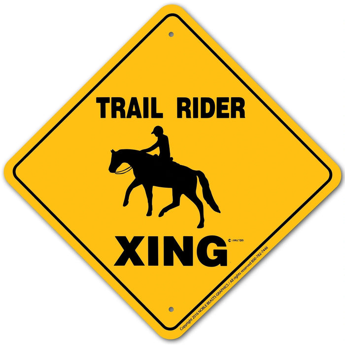 Trail Rider Xing Sign Aluminum 12 in X 12 in #20753
