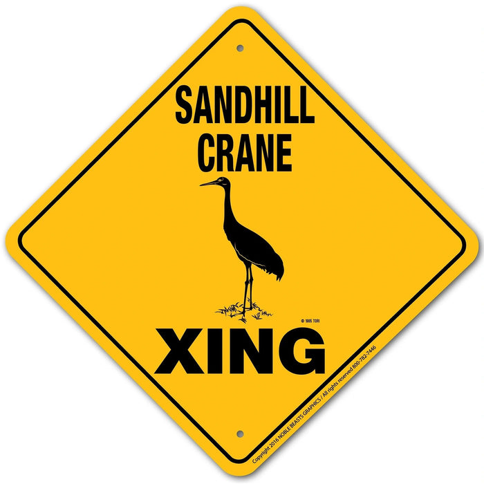 Sandhill Crane Xing Aluminum 12 in x 12 in #20318