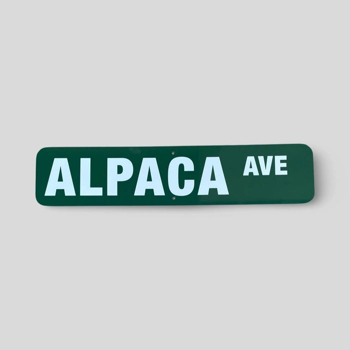 ALPACA Ave Sign Aluminum 4 in X 18 in #521412