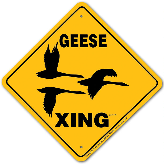Geese (Wild) Xing Sign Aluminum 12 in X 12 in #20691