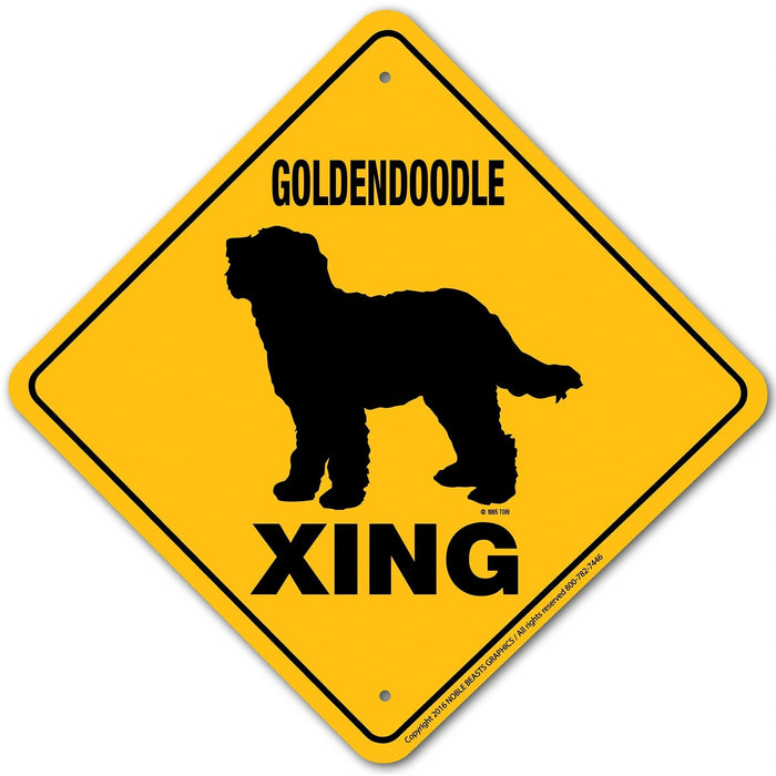 Goldendoodle Xing Sign Aluminum 12 in X 12 in #201011