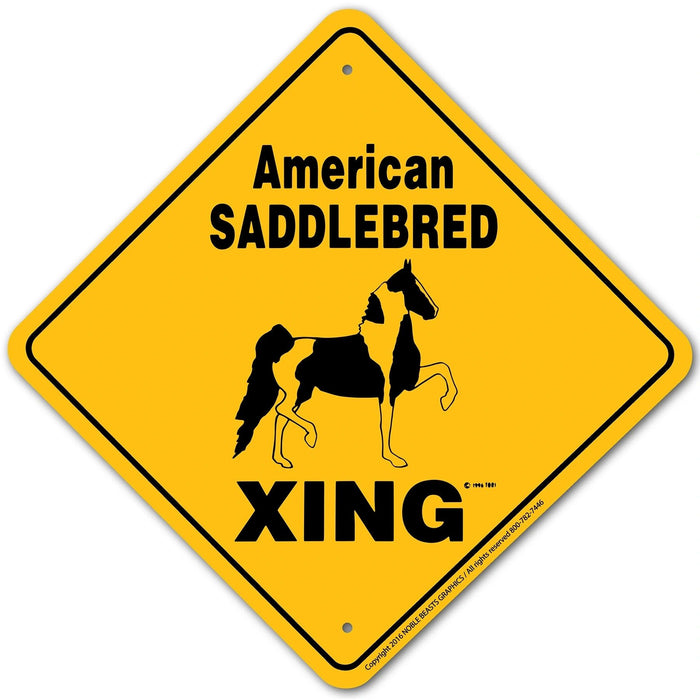 American Saddlebred (Spotted) Xing Sign Aluminum 12 in X 12 in #20875