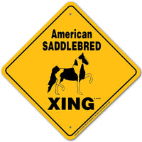 American Saddlebred (Spotted) Xing Sign Aluminum 12 in X 12 in #20875
