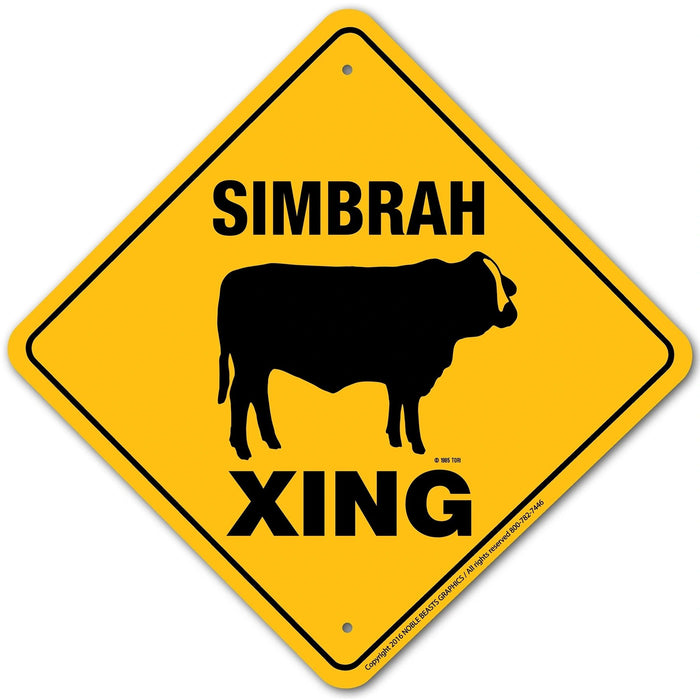 Simbrah Xing Sign Aluminum 12 in X 12 in #20817