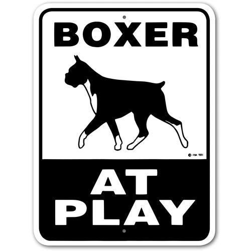 Boxer At Play Sign Aluminum 9 in X 12 in #32510490