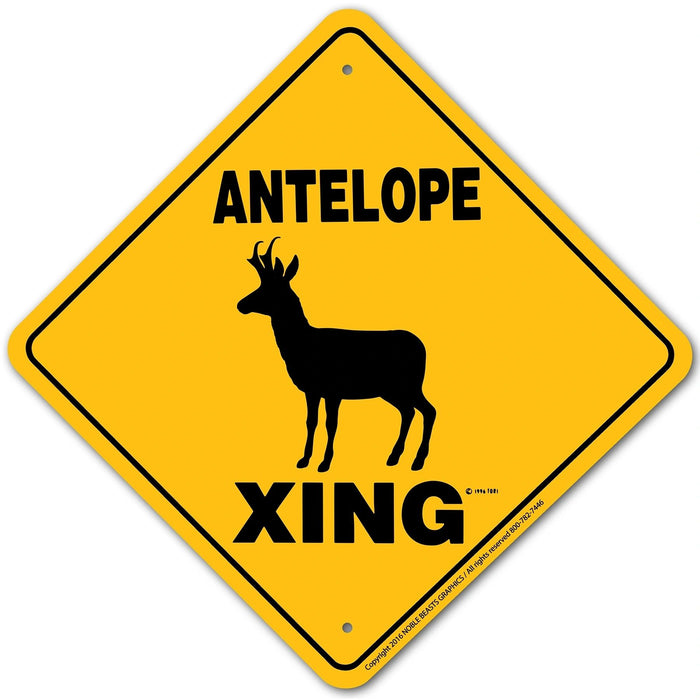 Antelope Xing Sign Aluminum 12 in X 12 in #20904