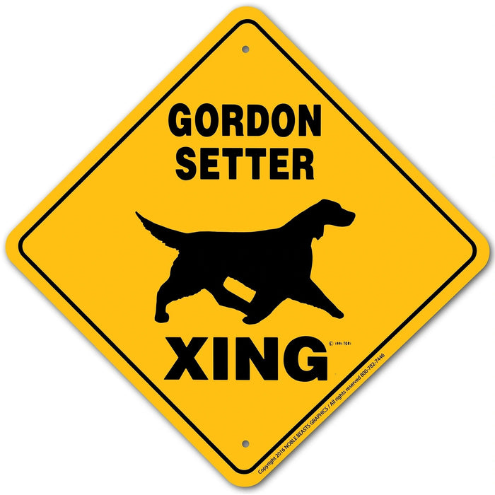 Gordon Setter Xing Sign Aluminum 12 in X 12 in #20620