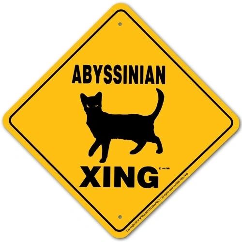Abyssinian Xing Sign Aluminum 12 in X 12 in #20765
